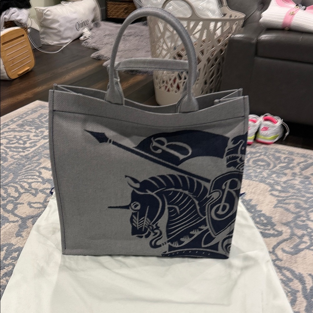 Burberry ekd square tote Gray Designer Tote Bag